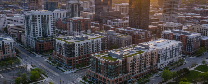 Urban development and mixed-use real estate projects in the Midwest, highlighting investment opportunities in Indianapolis